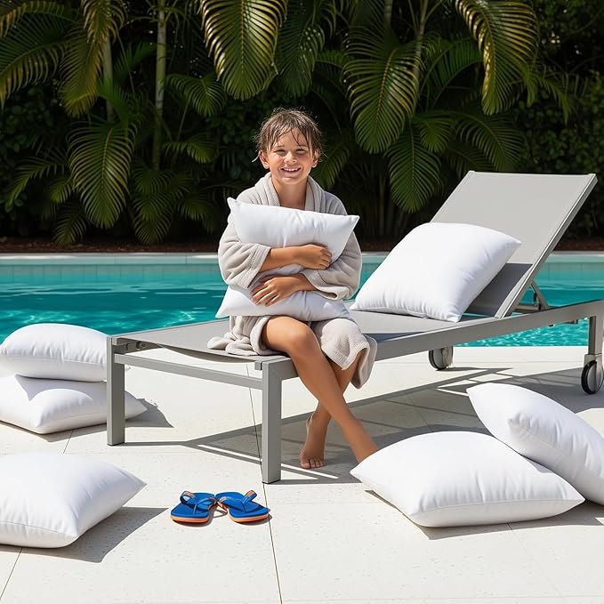 Utopia Bedding 24x24 Outdoor Pillows, Water Resistant Throw Pillows, 2-Pack | Outdoor Throw Pillows, Water Repellent, Decorative Pillow for Patio Furniture & Porches, Plush & Supportive, Pack of 4, White