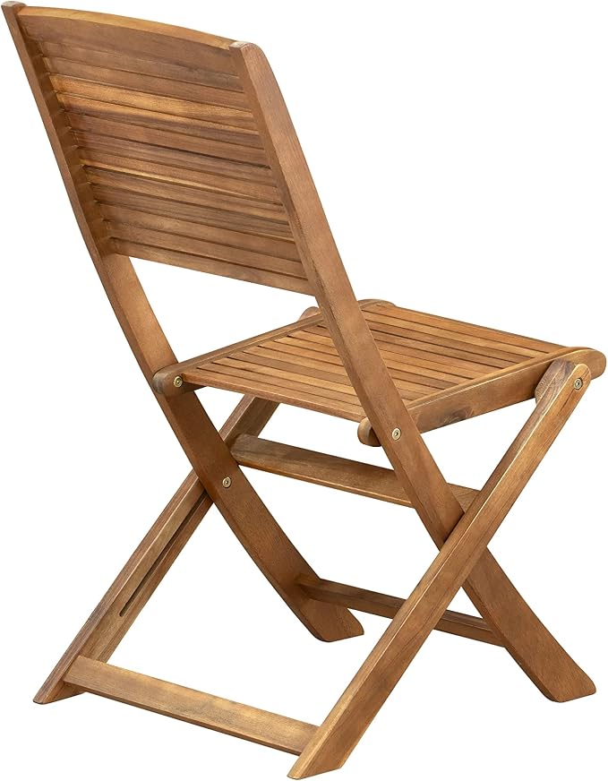 East West Furniture DIFM7CWNA 7 Piece Patio Dining Set Includes an Oval Outdoor Acacia Wood Table and 6 Folding Side Chairs, 36x60 Inch, Natural Oil