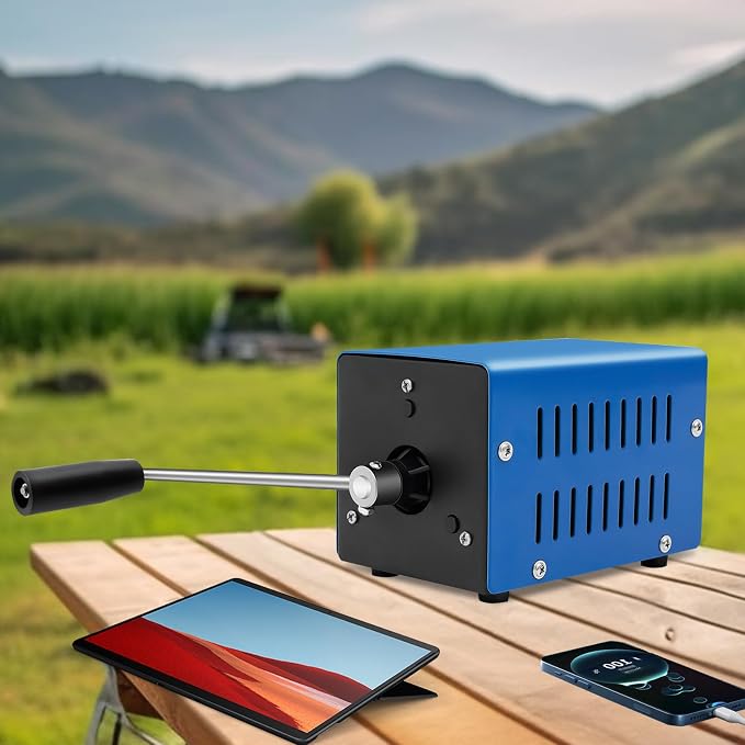 Portable Hand Crank Generator, Manual Emergency Power Generator with USB Output, Compact Lightweight Manual Crank Power Supply for Camping, Hiking, Home Backup, Outdoor Adventures