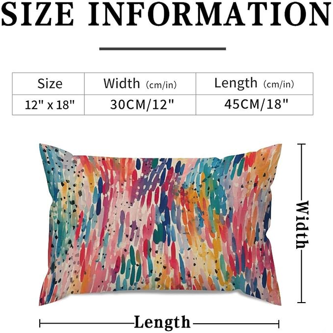 Make It Rain Fiesta Lumbar Throw Pillow Cover Rainbow Colorful Throw Pillow Cover Rustic Outdoor Garden Decoration for for Couch Sofa Farmhouse Decor 12x18in