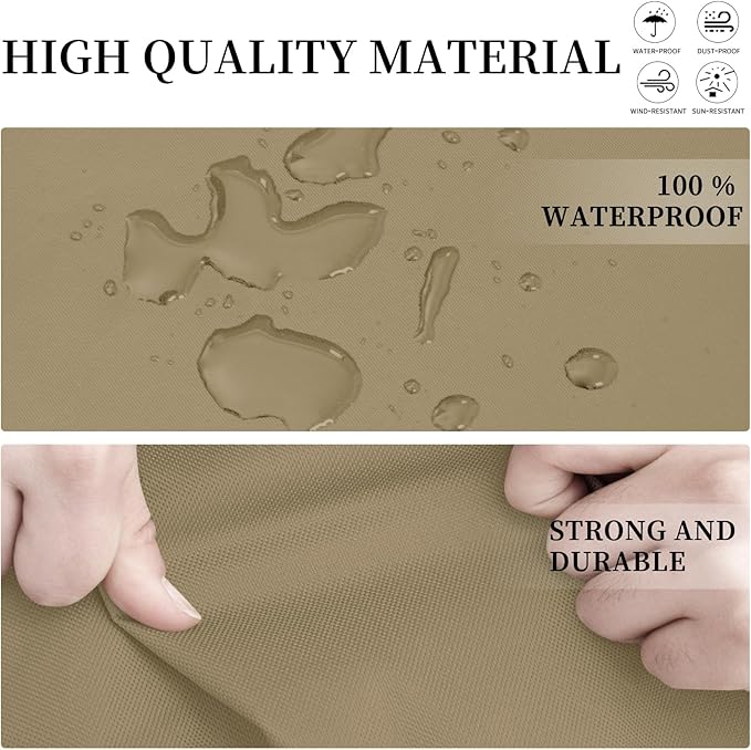 Easy-Going Patio L-Shaped Sectional Sofa Cover, 83“X104 Waterproof Outdoor Sectional Cover, Heavy Duty Garden Furniture Cover with Air Vent (Left Facing, Camel)