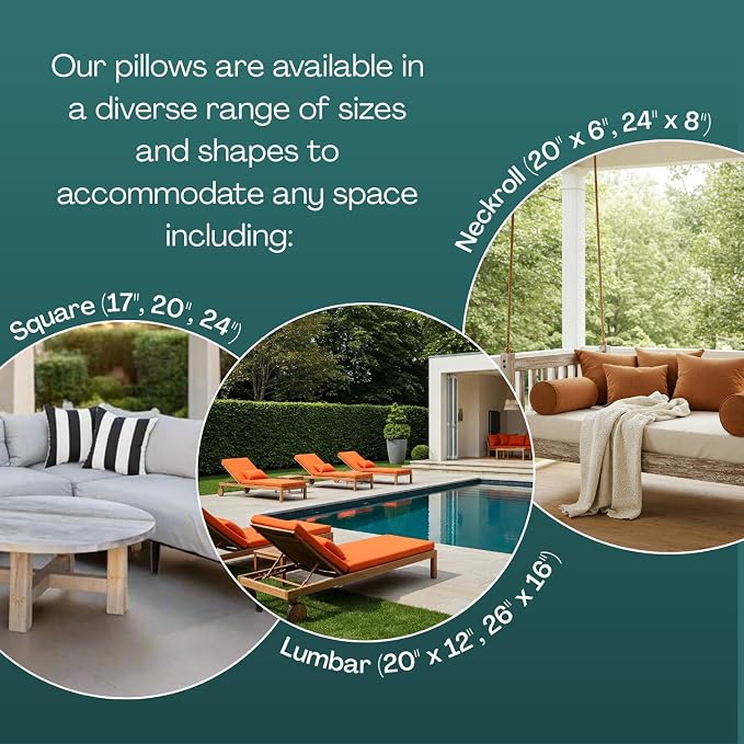 RSH DECOR Square Throw Pillows Set of 4, 20" x 20", Outdoor Pillows Waterproof, Crestwood Marine, Made in USA