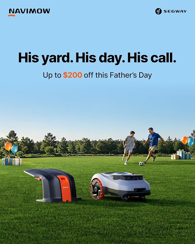 Segway Navimow i215 LiDAR Robot Lawn Mower Wire Free with Garage M, LiDAR & Vision Dual Fusion, Auto Mapping, Off-Road Wheels for 45% Slopes, Covers 0.37 Acre (Garage Shipped Separately)