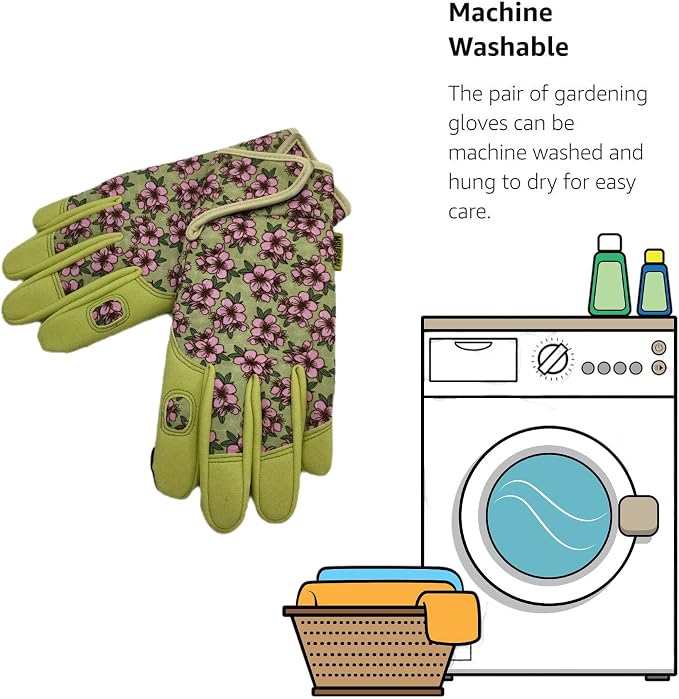 Cute Pattern Gardening Gloves,Thornproof Garden Glove,Gardener Gift | Gardening Gifts for Women,Touchscreen,Tender Thornproof,Cute Pattern,Protection Palm,Machine Washable,Adjustable Cuff