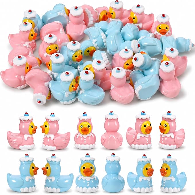 30 Pcs Cake Ducks, Mini Cake Resin Ducks Bulk, Cute Toy Figures for Birthday Party Favors, Themed Decor, Kids Gift Collection (Cake Duck)