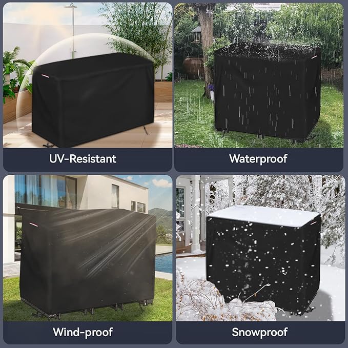 Patio Bistro Set Cover, Heavy Duty Waterproof Outdoor Table and Chairs Set Cover for 3 Pieces Patio Furniture Set/2 Chairs Patio Set - 66"L x 22"W x 29"H