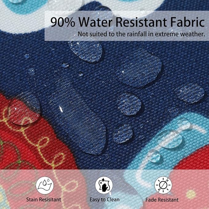 Magpie Fabrics Patio Bench Cushion Cover 42x18x3 Inch, NO Insert! Water&Fade Resistant Outdoor Loveseat Replacement Cover with Zipper (Floral Navy)