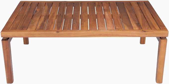 Christopher Knight Home Gwen 3 Piece Acacia Wood Patio Conversation Set with Sofa, Coffee Table and Ottoman, 3-Seater Sofa with Water-Repellent Cushion, Outdoor Patio Furniture Set, Teak+Beige