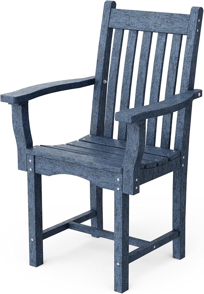 Wildridge Classic 7-Piece 44"x84" Dining Set, Patriot Blue - Outdoor Weather Resistant Recycled Plastic Furniture for Patio