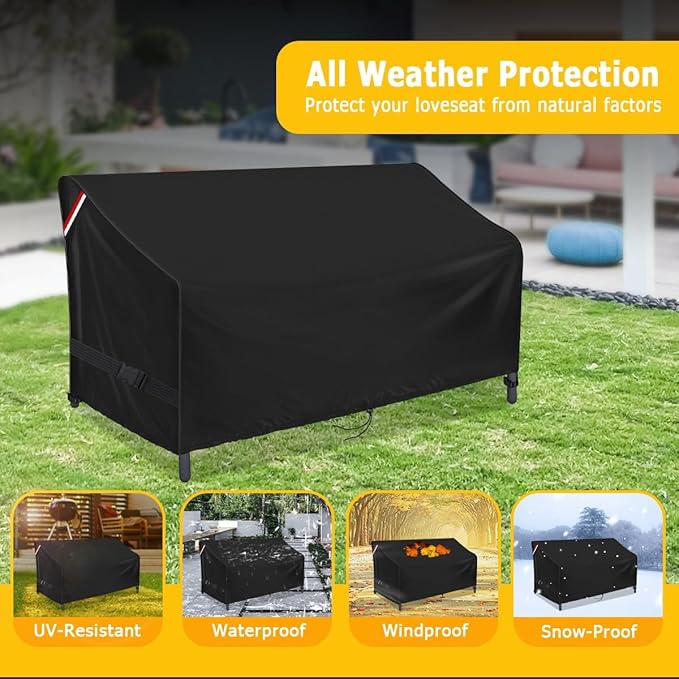 Outdoor Loveseat Cover for Patio Swing Glider Steel Bench Loveseat Rocker, Waterproof Outdoor Furniture Cover Couch/Sofa Covers (Customized)