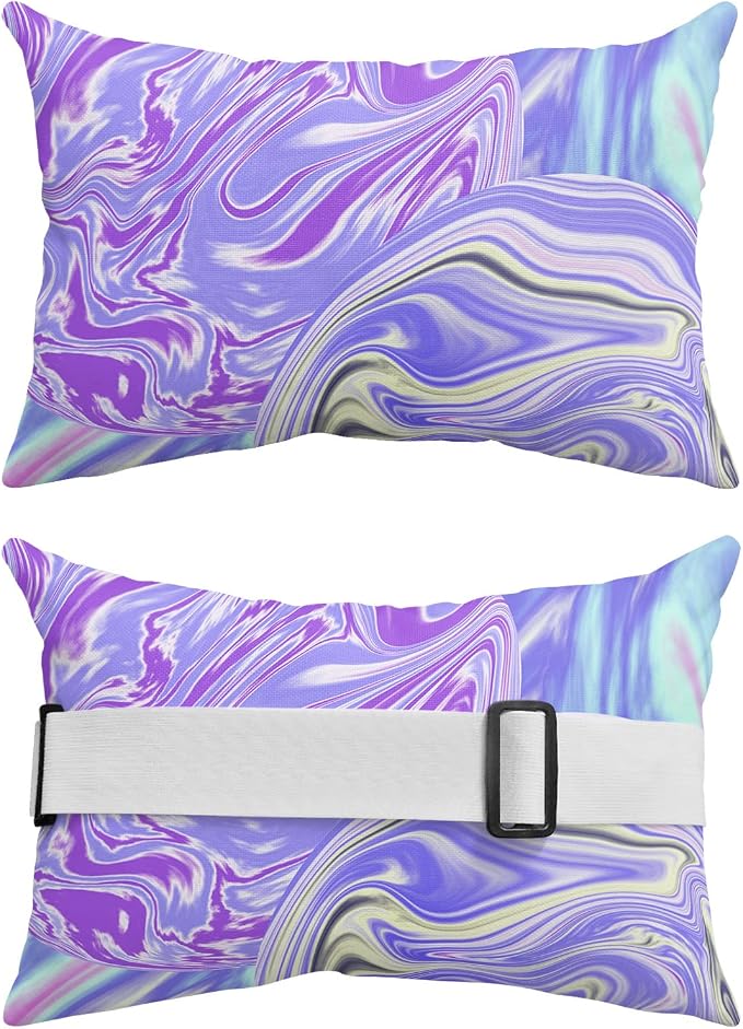 Outdoor Pillows Covers with Inserts Modern Abstract Gradient Ombre Ink Paint Ripples Waterproof Pillow with Adjustable Strap Throw Pillows for Patio Furniture Recliner Lounge Chair, 11x16 inch, 1PCS
