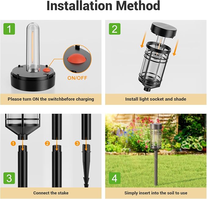 Amzarp 12 Pack Solar Garden Lights, Bright LED Solar Pathway Lights Outdoor IP65 Waterproof Rugged Shatterproof Auto On/Off for Landscape Garden Yard Walkway Driveway Lawn Lighting (6500K Cool White)