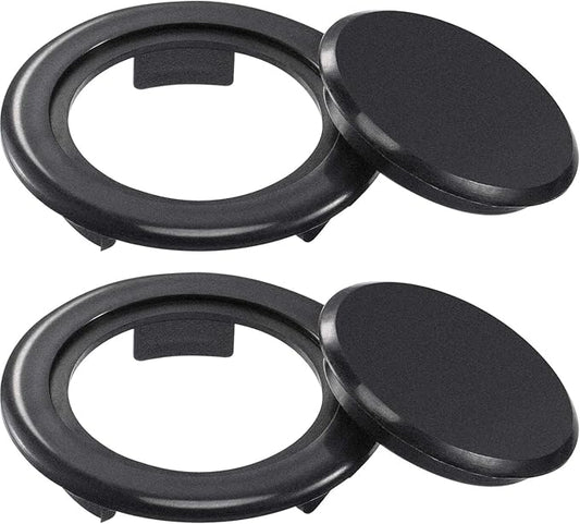 Bememo 2 Sets 2 Inch Patio Table Umbrella Hole Ring Plug and Cap Set Parasol Hole Cover Insert Umbrella Thicker Ring Plug and Cap Replacement Parts Standard Table for Outdoor Patio Garden Yard(Black)