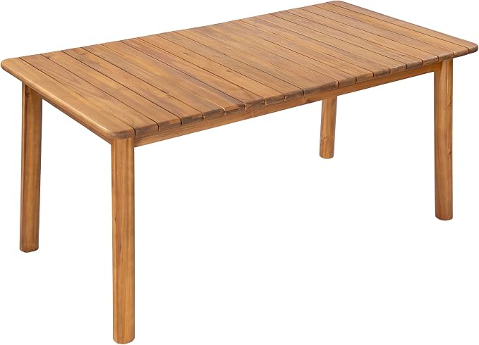 Christopher Knight Home Sky Acacia Wood Dining Table Set for 6, 7 Piece Patio Extendable Dining Table and Dining Chairs Set of 6 with Cushions & Rope Accents, Patio Furniture Set, Teak+Beige+Green