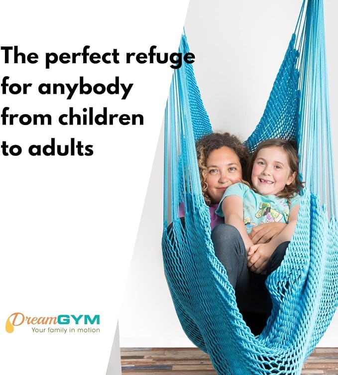 DreamGYM Hammock Swing Chair - Therapy Swing - Sensory Swing for Adults and Children - Sky Blue