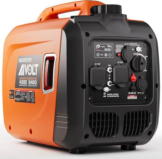 AIVOLT Inverter Generator 4300W Gas Powered Portable Super Quiet Outdoor Generator RV Ready for Camping Tools and Home Use, EPA Compliant