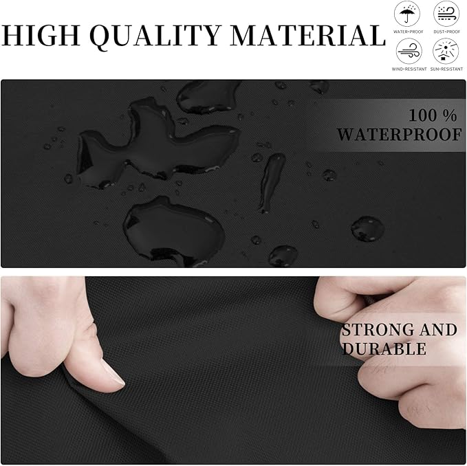 Easy-Going 600D Patio V-Shaped Sectional Sofa Cover, Waterproof Outdoor Sectional Cover,Heavy Duty Garden Furniture Cover with Air Vent 118" L (on Each Side) x 33.5" D x 31" H, Black