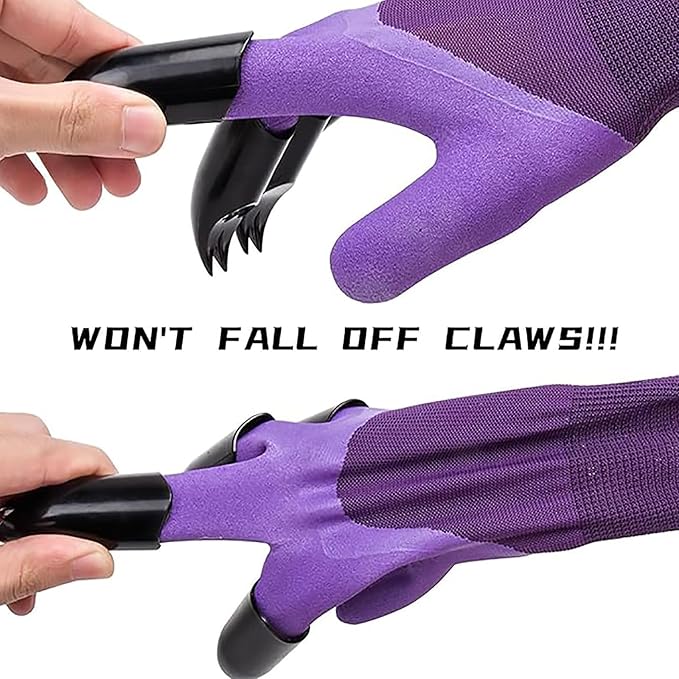 Garden Gloves with Claws for Women and Men,One Size | 2 Pairs, Both Hands, Easy Digging and Planting, Yard Work Safe
