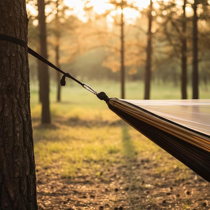 YSUEFIJO Outdoor Hammock with Mosquito Net, Comfortable Camping Hammock for Travel and Backyard, Foldable Portable Hanging Hammock, Breathable Fabric, Weight Capacity 250kg