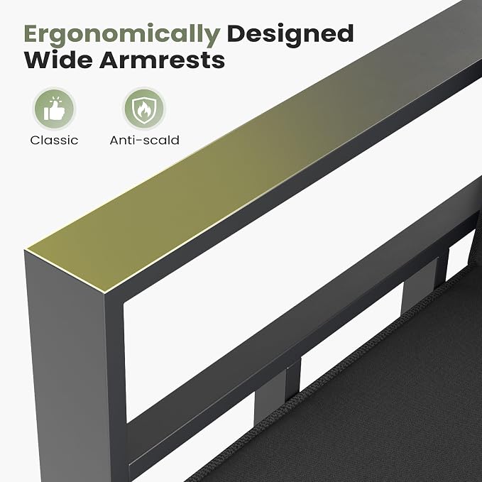 4 Piece Aluminum Patio Furniture Set, Thick Cushions, Aluminum Outdoor Sectional Conversation Set with Coffee Table for Porch, Backyard, Deck(Grey/Dark Grey-1)