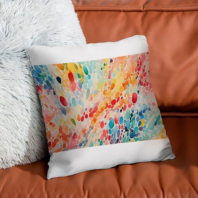 Make It Rain Fiesta Throw Pillow Covers Rainbow Colorful Throw Pillow Cover Classic Decorative Cushion Covers Home Decor for Sofa Bed Chair Car 24x24 in