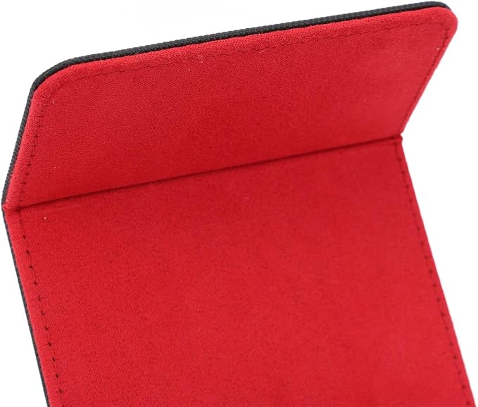 Zunate Card Deck Box with Magnetic Flap Lid, Large Capacity PU Leather Storage Box/Cover for Game Cards and Tarot Cards, Black, Holds Up to 100 (Black Red)