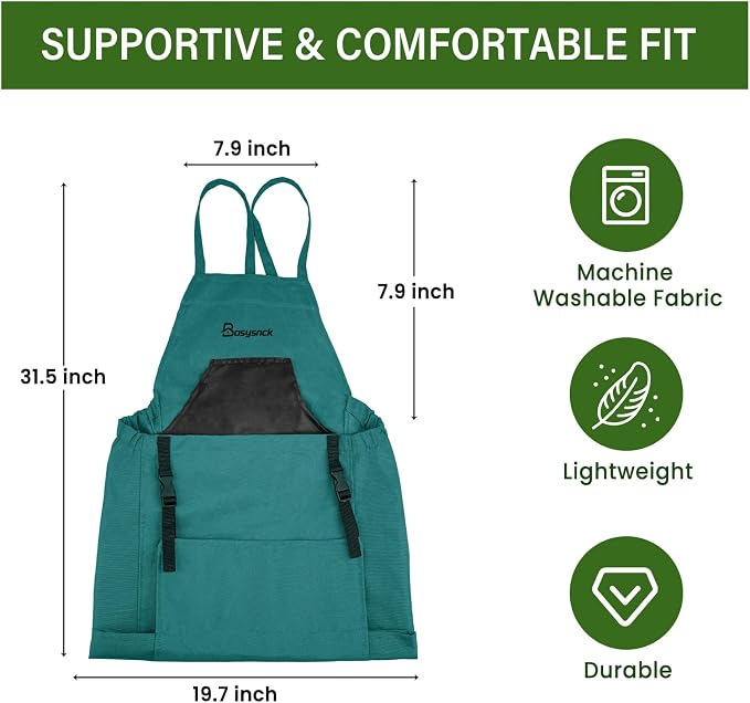 Gardening Apron, Garden Apron with Pockets for Women and Men, Farm Apron for Harvesting Picking Weeding
