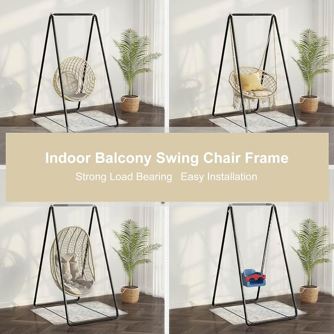 Hammock Chair Stand,Heavy-Duty Steel Hammock Stand,Swing Stand for Outdoor Indoor,Hammock Chair not Include,Max Load 220lbs