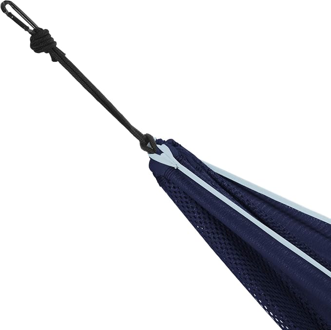 Vivere Double Polyester Mesh Hammock - 400 lb Capacity (Navy/Turquoise)