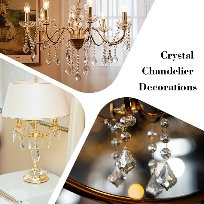 10pcs Crystal Sun Catcher Hanging AB Color Crystals Prisms for Lamps Decor | Crystal Sun Catcher, 38mm Hanging Crystal, Chandelier Parts, Prism Pendants with Hook, Crystal Christmas Ornaments Home Decor