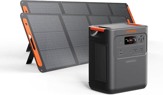 Jackery HomePower 3600 Pro Max Portable Power Station with 2x200W Solar Panels, 4000W 120V/240V AC Output, 3584Wh LFP Battery, Expandable to 21kWh, Essential Home Backup for Outages & Emergencies