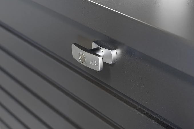 Biohort Leisure Time 210 Gallon Metal Deck Box, Dark Gray | 71 L x 31 W x 27.9 H, Durable Large Outdoor Storage, Locking, Waterproof, Soft Close, Tools, Cushions, Pool, 20 Year Warranty