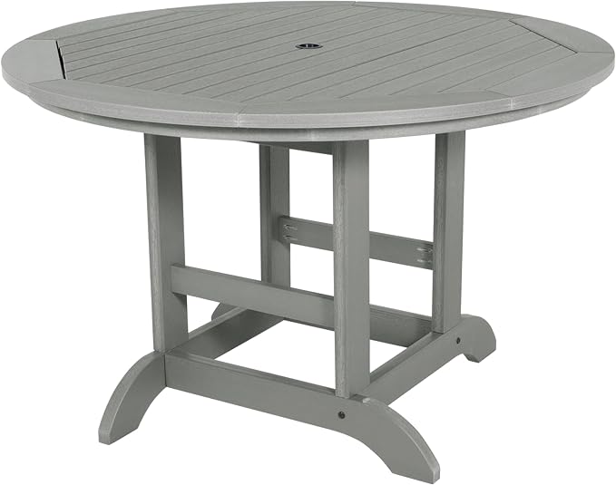 Highwood Weatherly 5-Piece Round Dining Set, Dining Height, Coastal Teak
