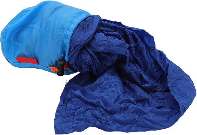 Portable Parachute Camping Hammock, Lightweight Outdoor Hammock with Aluminum Snap Hooks and Storage Bags, Compact Foldable Design for Hiking Backpacking Travel (Blue)
