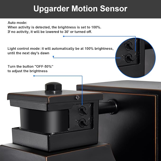 Porch Lights with GFCI Outlet,Dusk to Dawn Motion Sensor Outdoor Lights | 3 Light Modes Black Front Door Lights,Waterproof Outside Wall sconces for House,Patio,Garage, Bulb not Included(2 Pack)