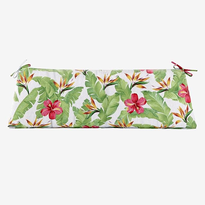 BrylaneHome Bh Outdoor Performance Bench Cushion - Hibiscus