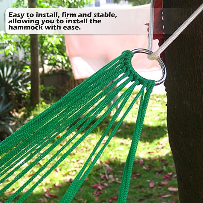 Swing Hanging Rope Hammock, Nylon Hanging Hammock, Sleeping Net Bed for Outdoor Camping (Green)