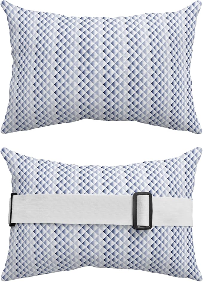 Outdoor Pillows Covers with Inserts Purple Gray Gradient Geometric Color Block Waterproof Recliner Pillow with Adjustable Strap Throw Pillows for Patio Furniture Pool Lounge Chair, 11x16 inch, 1PCS