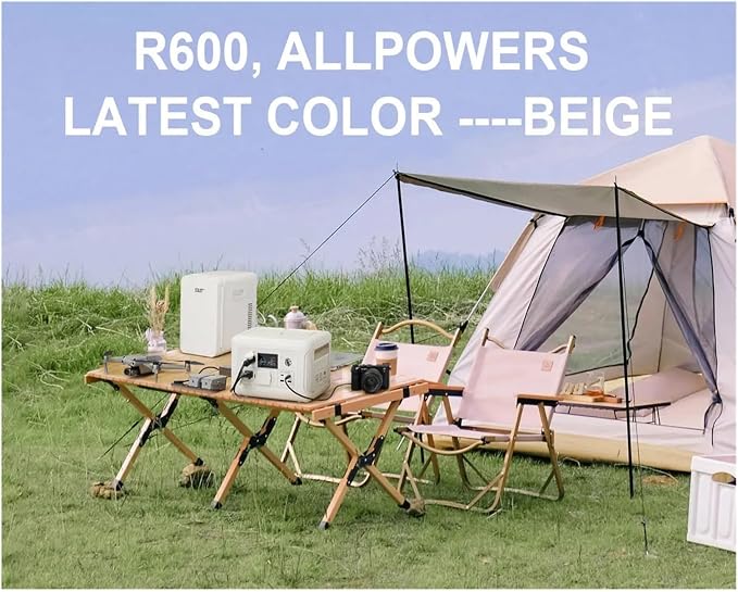 For ALLPOWERS, R600 Portable Generator 299Wh 600W Powerstation With AC Outlets LiFePO4 Battery For Home Tents Outdoor RV Camping(1pcs,US)