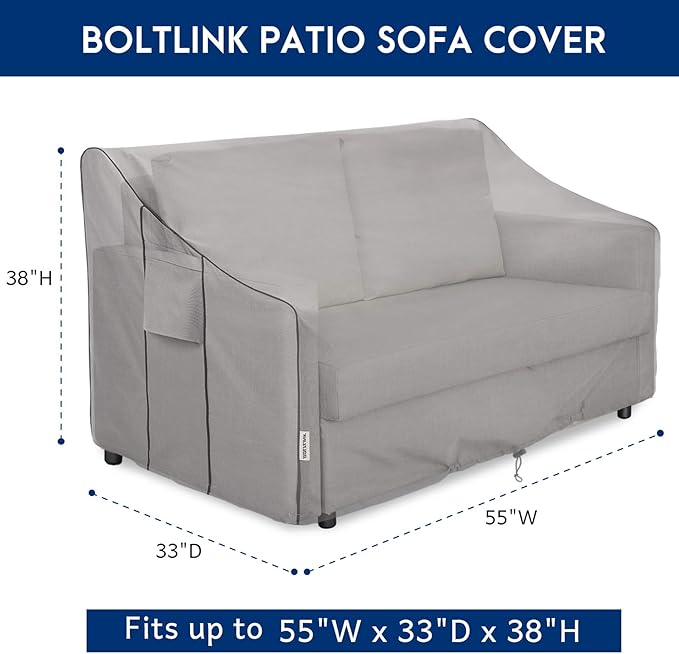 Outdoor Patio Furniture Covers Waterproof ,Durable Loveseat Sofa Cover Fits up to 55W x 33D x 38H inches