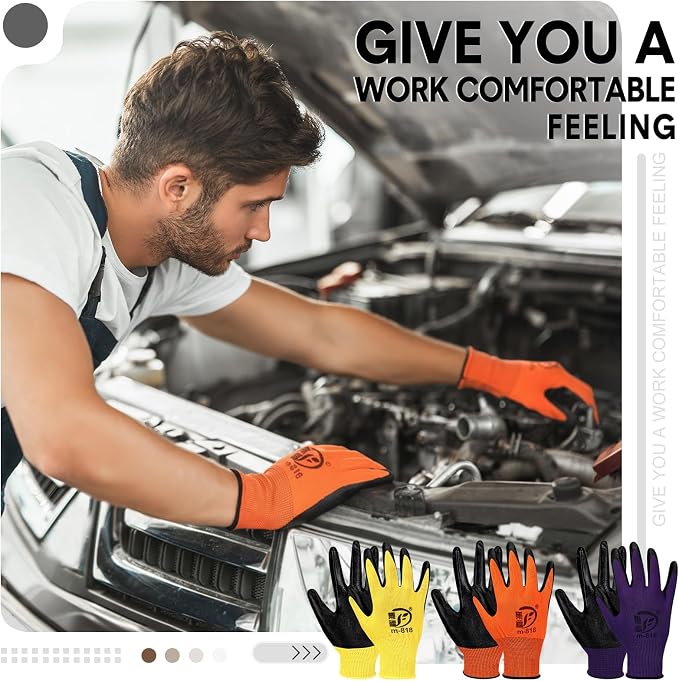 Gardening Gloves for Men Women Breathable Rubber Coated Working Gloves for Outdoor Gardening Yard Work