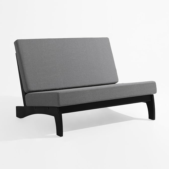Pia Ricoo 1-Piece Patio Furniture Set, Outdoor Loveseat with 4.5-Inch Thick Cushions, All-Weather Outdoor Sofa for Backyard, Deck, Lawn - Gray/Dark