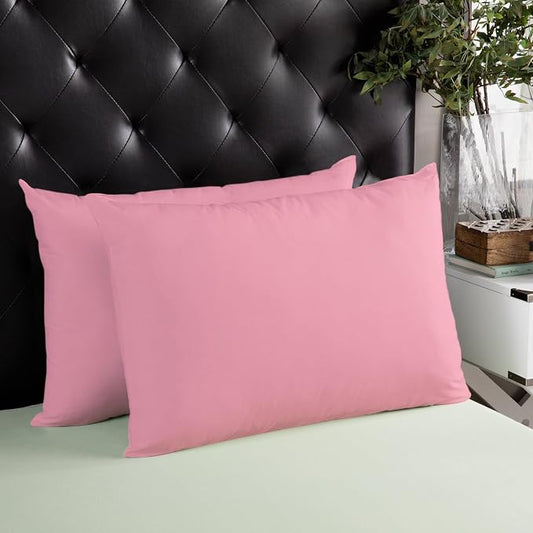Outdoor Waterproof Throw Pillows Minimalist Solid Pure Pink Patio Pillows Pack of 2,Decorative Pillow Covers with Insert,Pillow Cushion Case for Garden Couch Sofa Unadorned Single Color Art