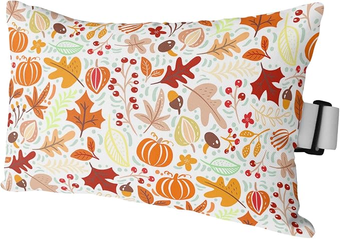 Outdoor Pillows Covers with Inserts Fall Cute Pumpkin Maple Thanksgiving Waterproof Recliner Pillow with Adjustable Strap Throw Pillows for Patio Furniture Pool Lounge Chair, 11x16 inch, 1PCS
