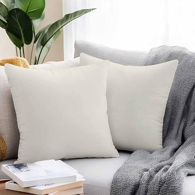 Throw Pillow Covers 26x26 Inch Set of 2, Cream Solid Color Waterproof Outdoor Pillow Covers, Aesthetics Contemporary Luxury Decorative Cushion Pillowcases for Couch, Sofa, Bed, Garden, Patio