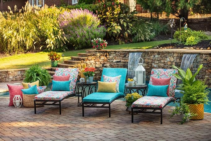 Pillow Perfect Tory Solid Indoor/Outdoor Small Throw Pillow Plush Fill, Weather and Fade Resistant, Small Throw - 16.5" x 16.5", Aqua, 2 Count