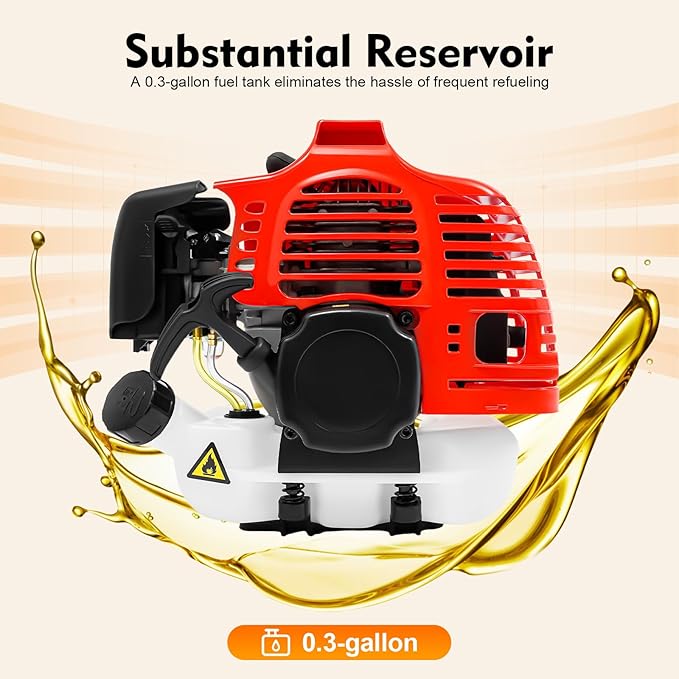 2-Stroke Gas Powered Grass Trimmer, 51.7CC 6500RPM 1.4KW Cordless Lawn Edgers Lawn Edger Grass Eater Gas Powered Weed Wacker Brush Cutter Blade with Guide Plate Guard (51.7CC,6500RPM,1.4KW)