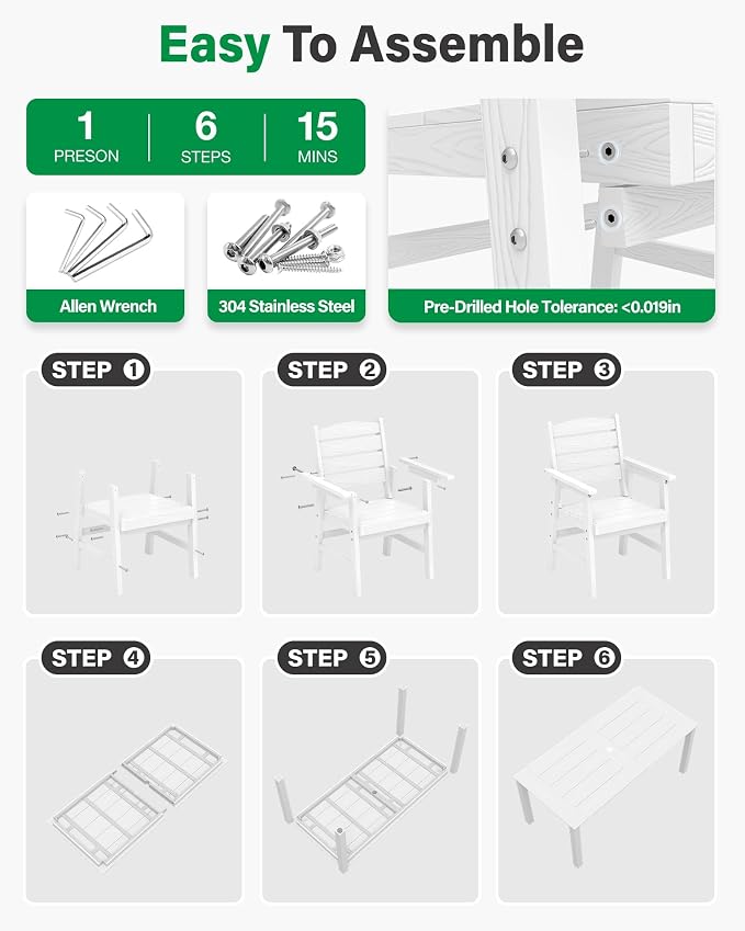 YEFU HIPS Patio Dining Sets: 12-Piece Outdoor Table and Chairs with Umbrella Hole - All-Weather Modern Patio Dining Set for 10 Outside Furniture with Metal Aluminum Frame for Family with Deck White