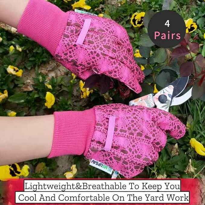 Cute Pattern Gardening Gloves,Thornproof Garden Glove,Gardener Gift | Gardening Gifts for Women,Touchscreen,Tender Thornproof,Cute Pattern,Protection Palm,Machine Washable,Adjustable Cuff