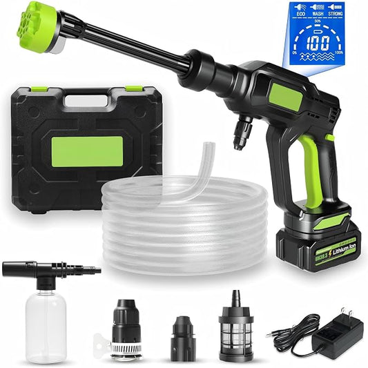 Cordless Portable Washer, Handheld Washer with 6-in-1 Nozzle, Battery Operated Washer, Cordless Portable Cleaning Tool for Car